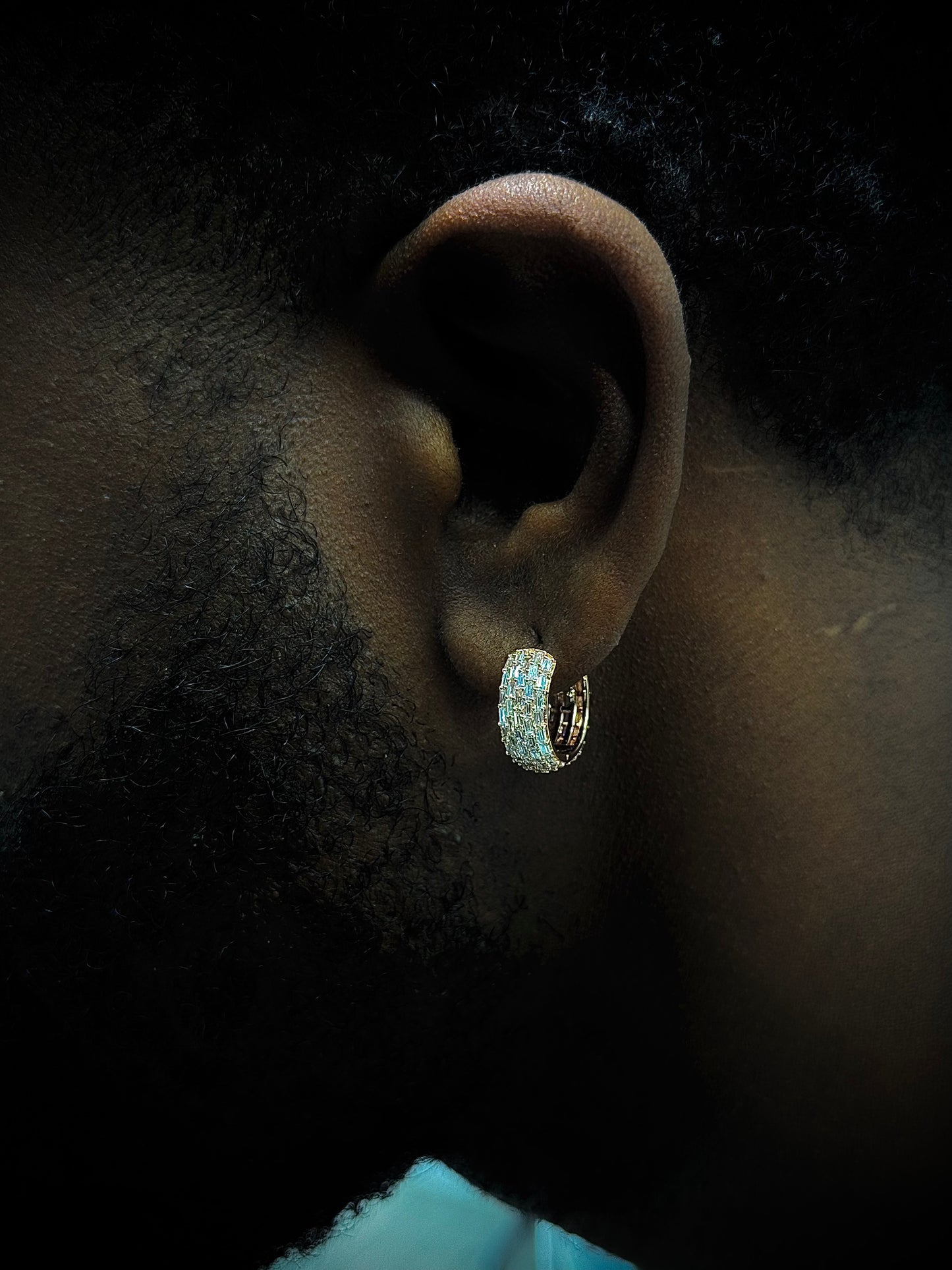 Baguettes Diamond Hoops